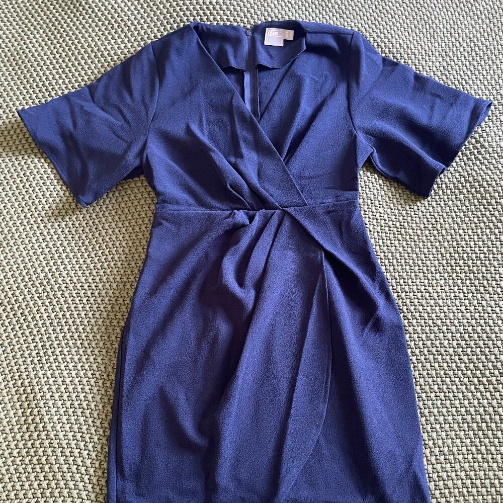 Asos Faux-Wrap Navy Dress